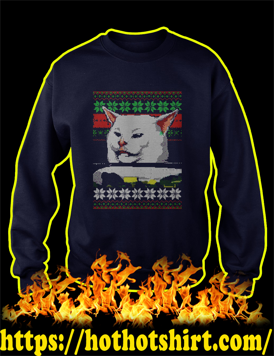 Woman Yelling At Cat Meme Ugly Christmas Sweater