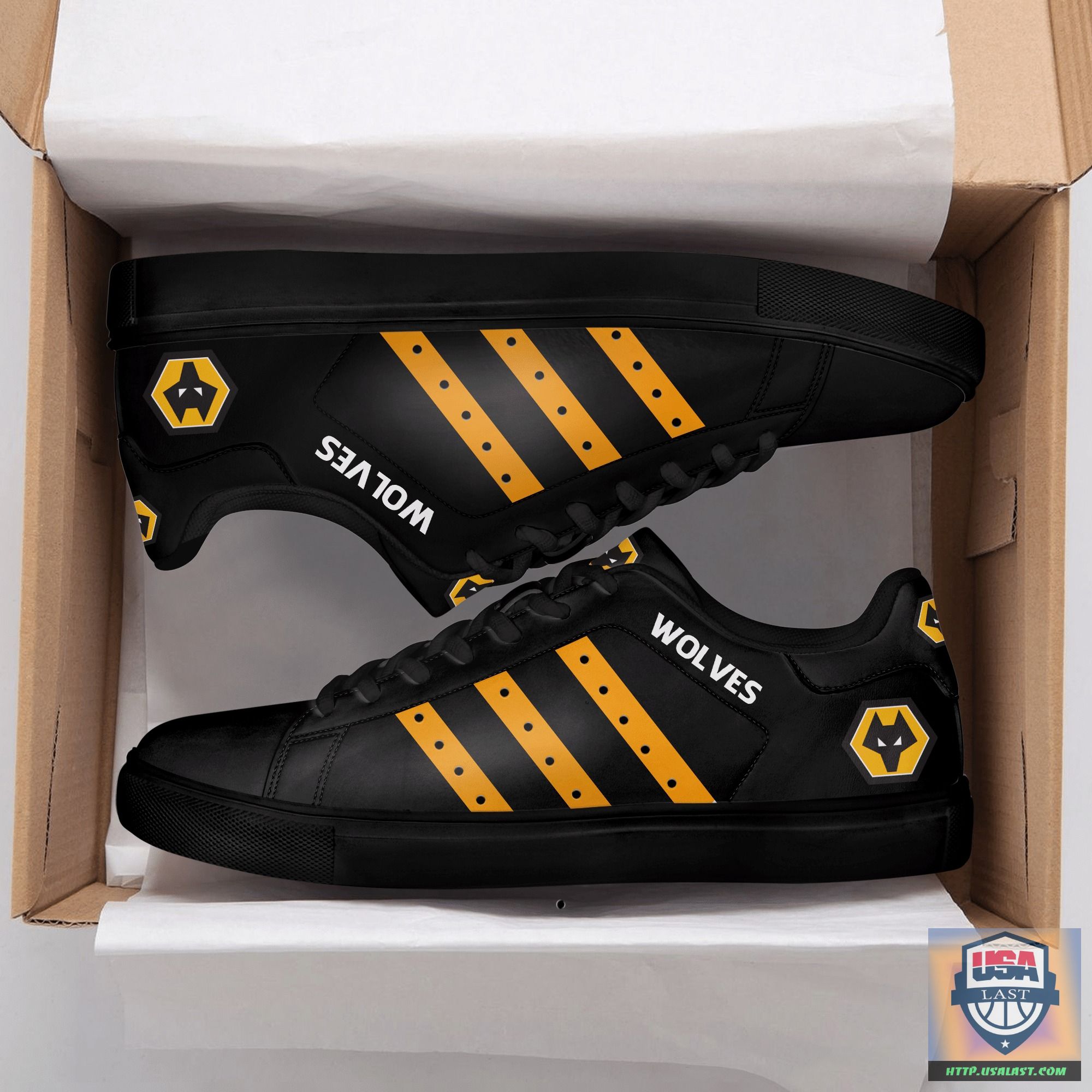Amazing Wolverhampton Wanderers FC Black Stan Smith Shoes