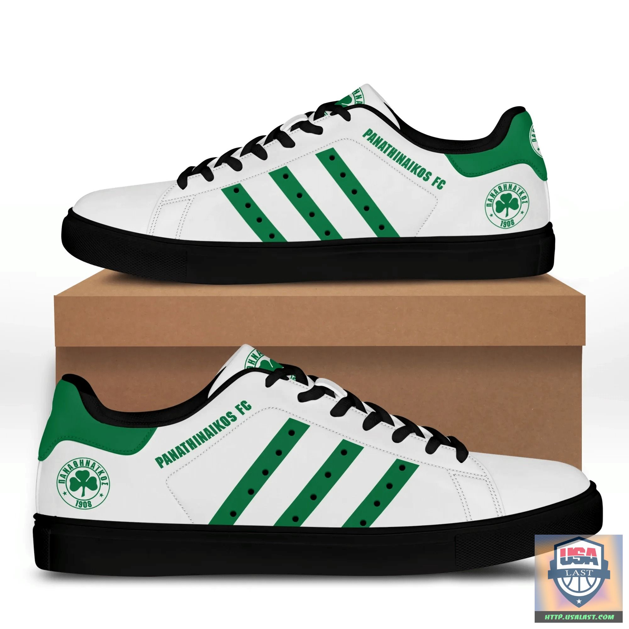Official Panathinaikos F.C Skate Low Top Shoes White Version