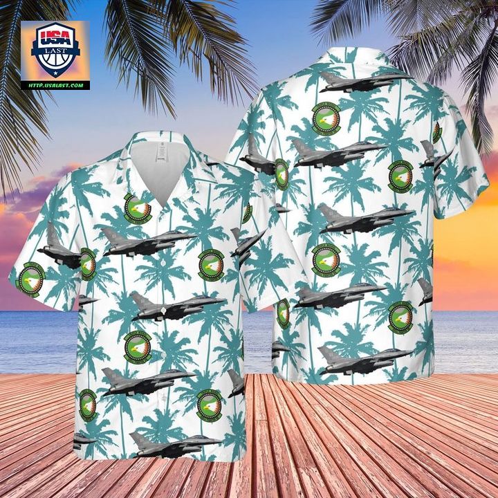 Wholesale US Air Force 555th Fighter Squadron F-16C Fighting Falcon Hawaiian Shirt