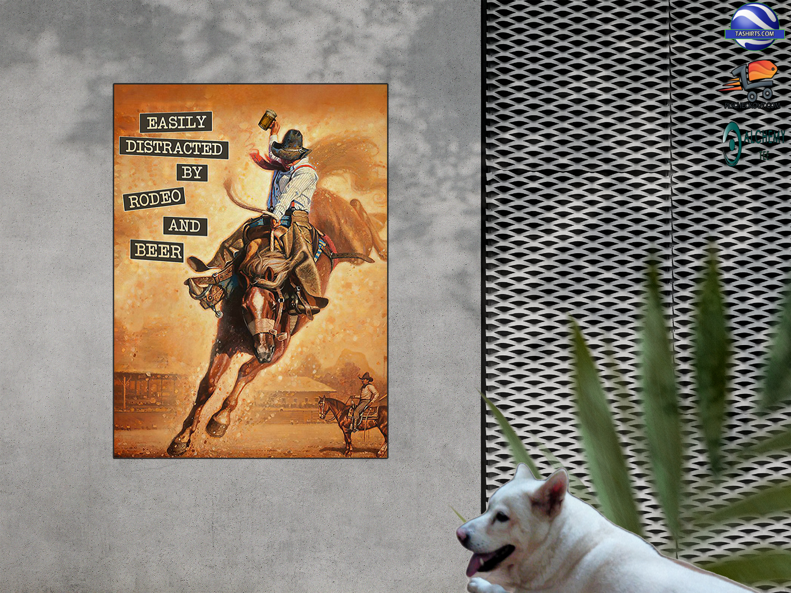 Easily distracted by rodeo and bear vintage poster