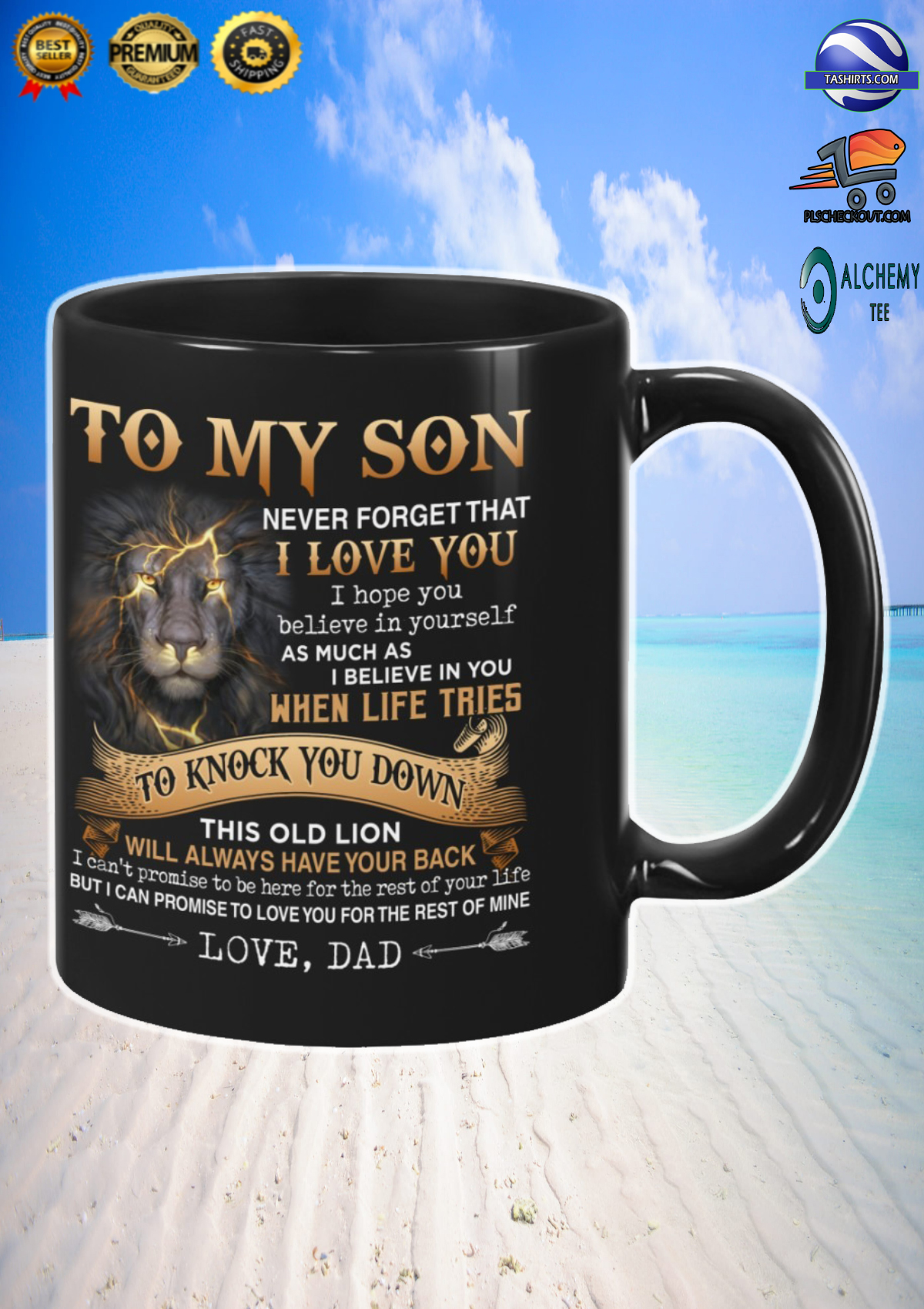 Lion thunder to my son never forget that i love you mug