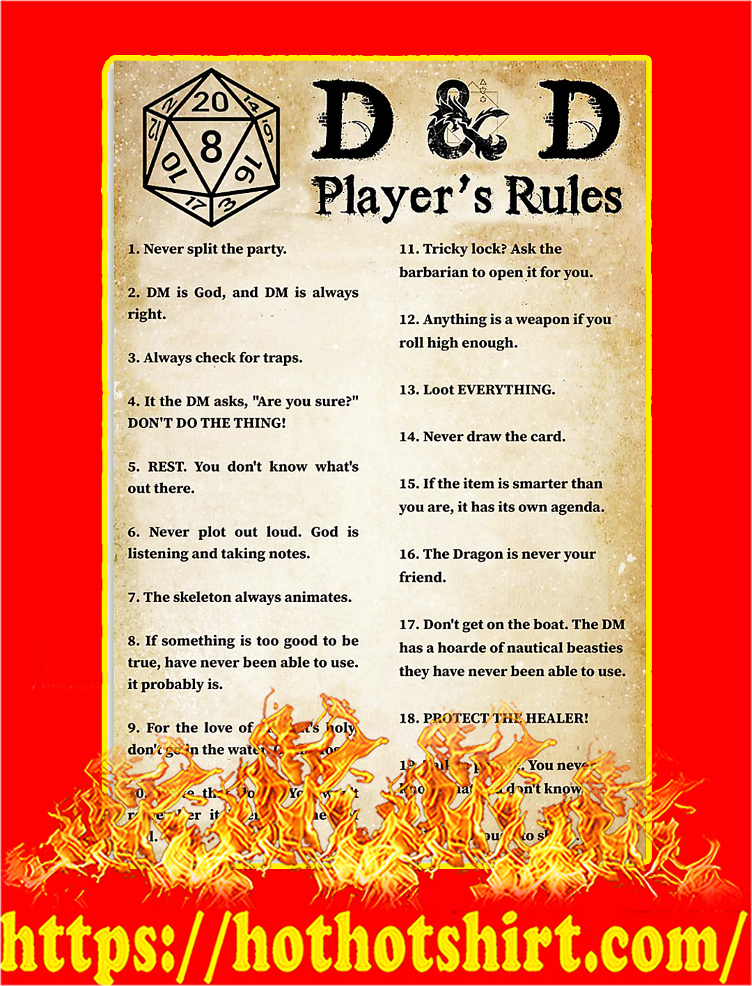 © HOT D&D player's rules poster