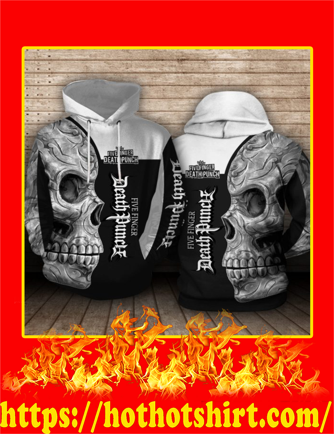 Five Finger Death Punch Sugar Skull 3d Hoodie And T-Shirt, Zip Hoodie