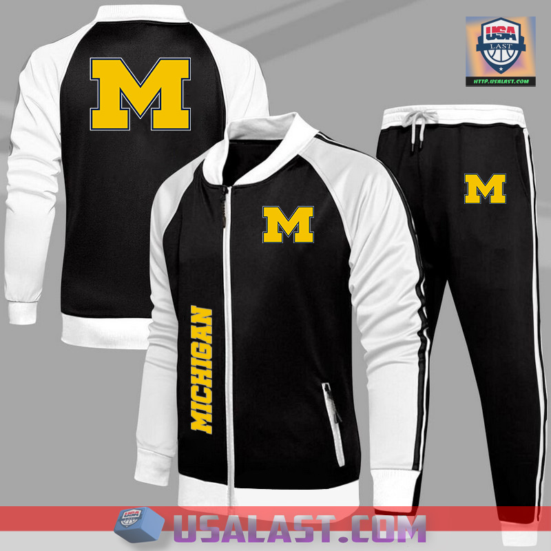 Hot Sale Michigan Wolverines NCAA Team Sport Tracksuits 2 Piece Set