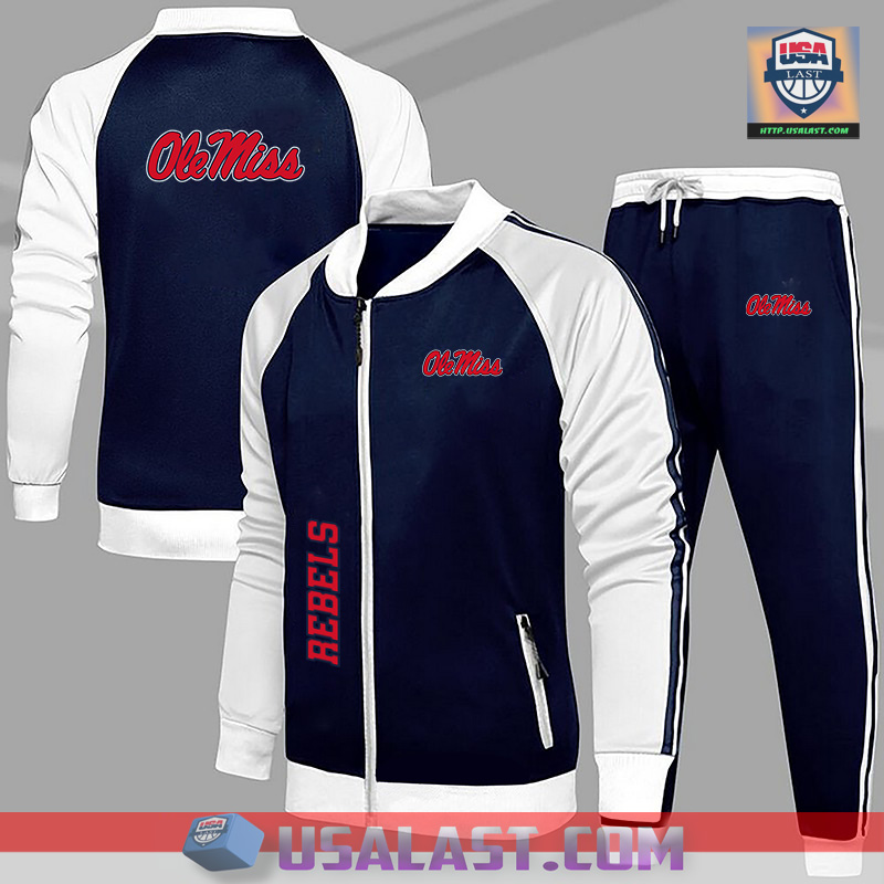 New Fashion Ole Miss Rebels NCAA Team Sport Tracksuits 2 Piece Set