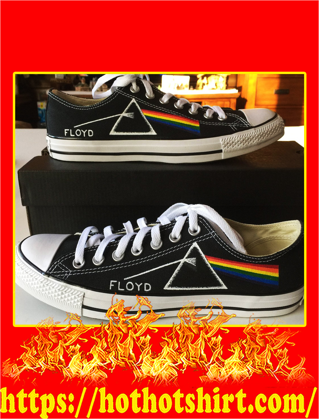 Pink floyd canvas low top shoes