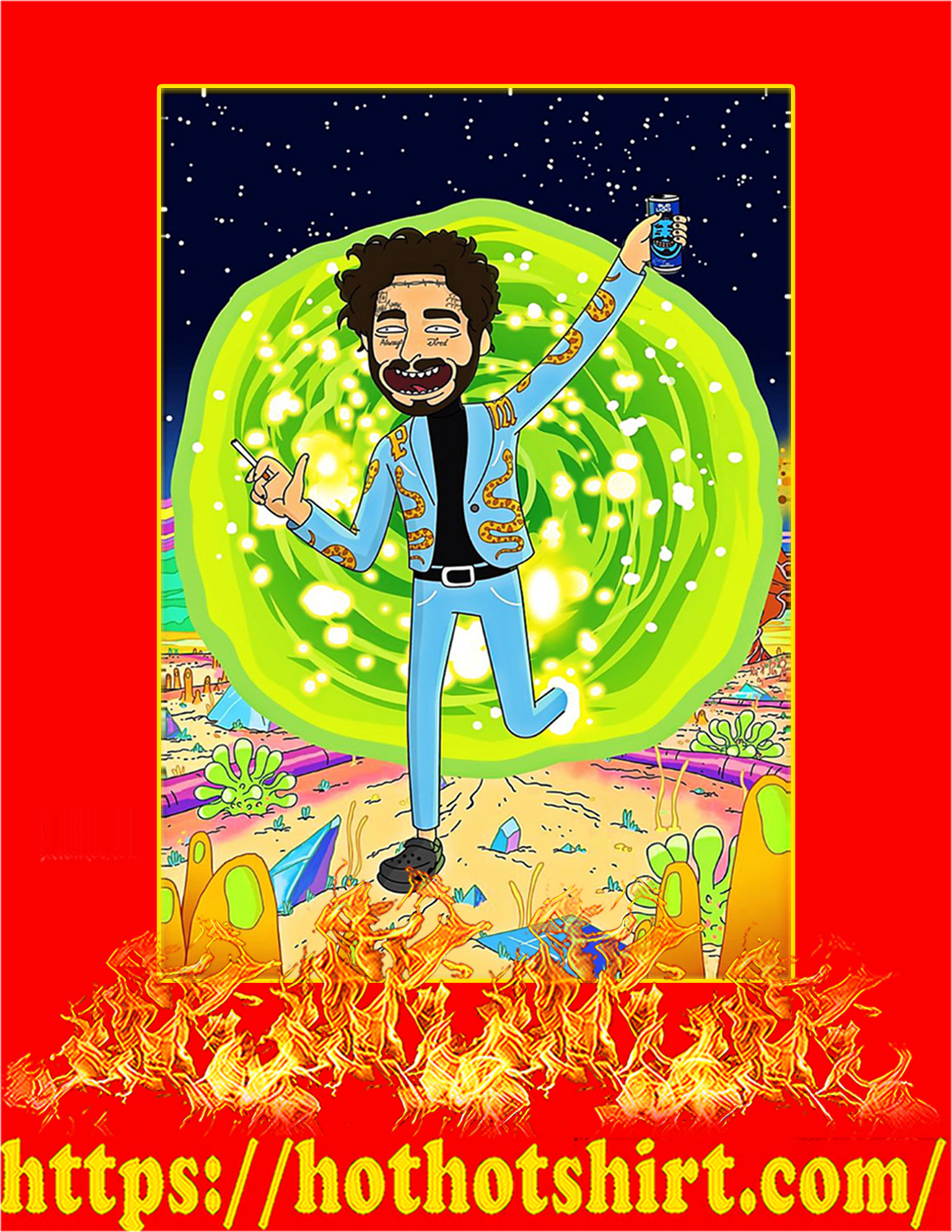 Post malone rick and morty poster