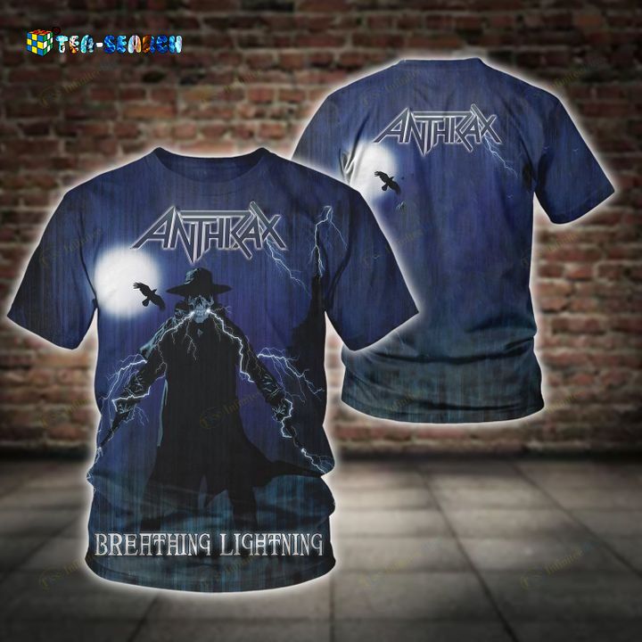 High Quality Anthrax Heavy Metal Band Breathing Lightning 3D T-Shirt