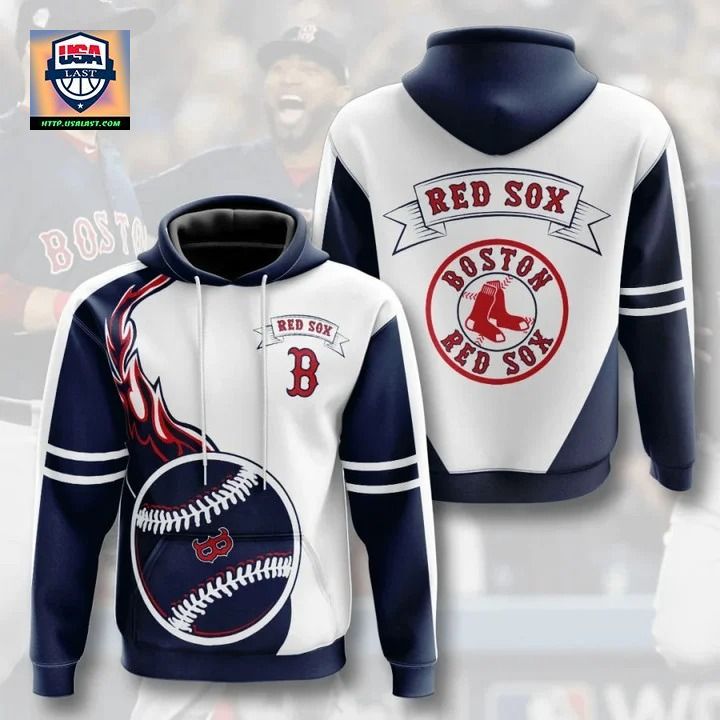 Nice Boston Red Sox Flame Balls Graphic 3D Hoodie