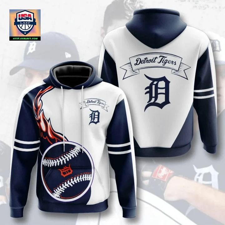 Low Price Detroit Tigers Flame Balls Graphic 3D Hoodie
