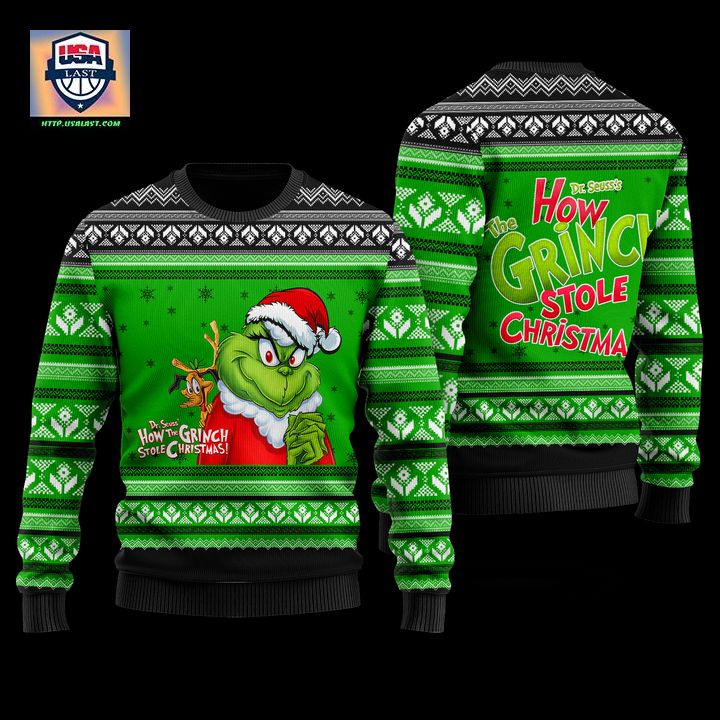 Best Selling How Grinch Stole Christmas 3D Faux Wool Ugly Sweater