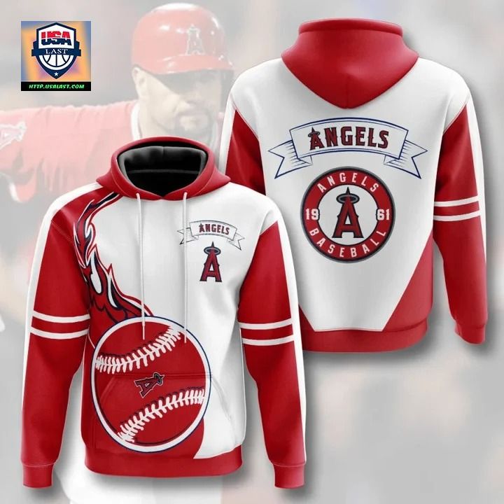 Esty Los Angeles Angels Flame Balls Graphic 3D Hoodie