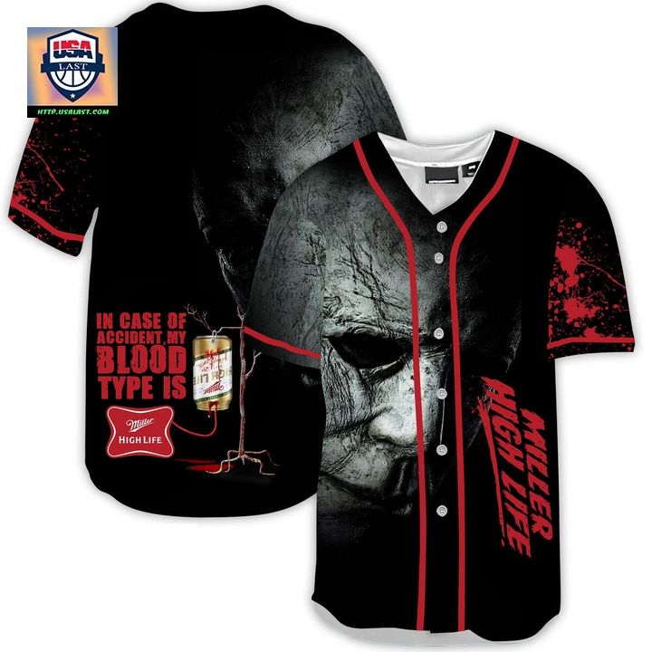 New Taobao Michael Myers My Blood Type Is Miller High Life Baseball Jersey