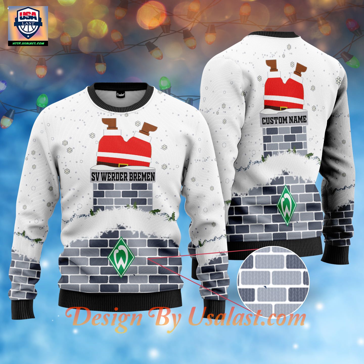 Best Gift SV Werder Bremen Custom Name Ugly Christmas Sweater – White Version