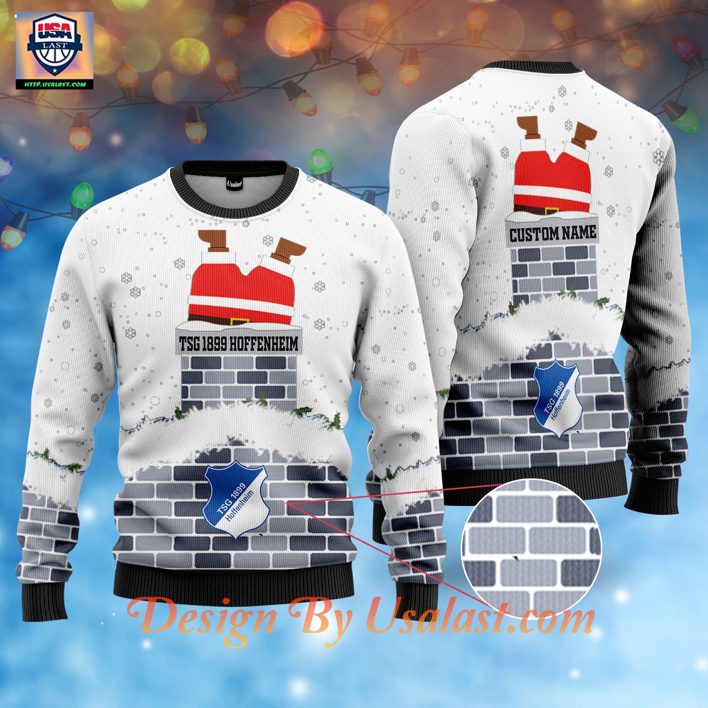 Beautiful TSG 1899 Hoffenheim Custom Name Ugly Christmas Sweater – White Version