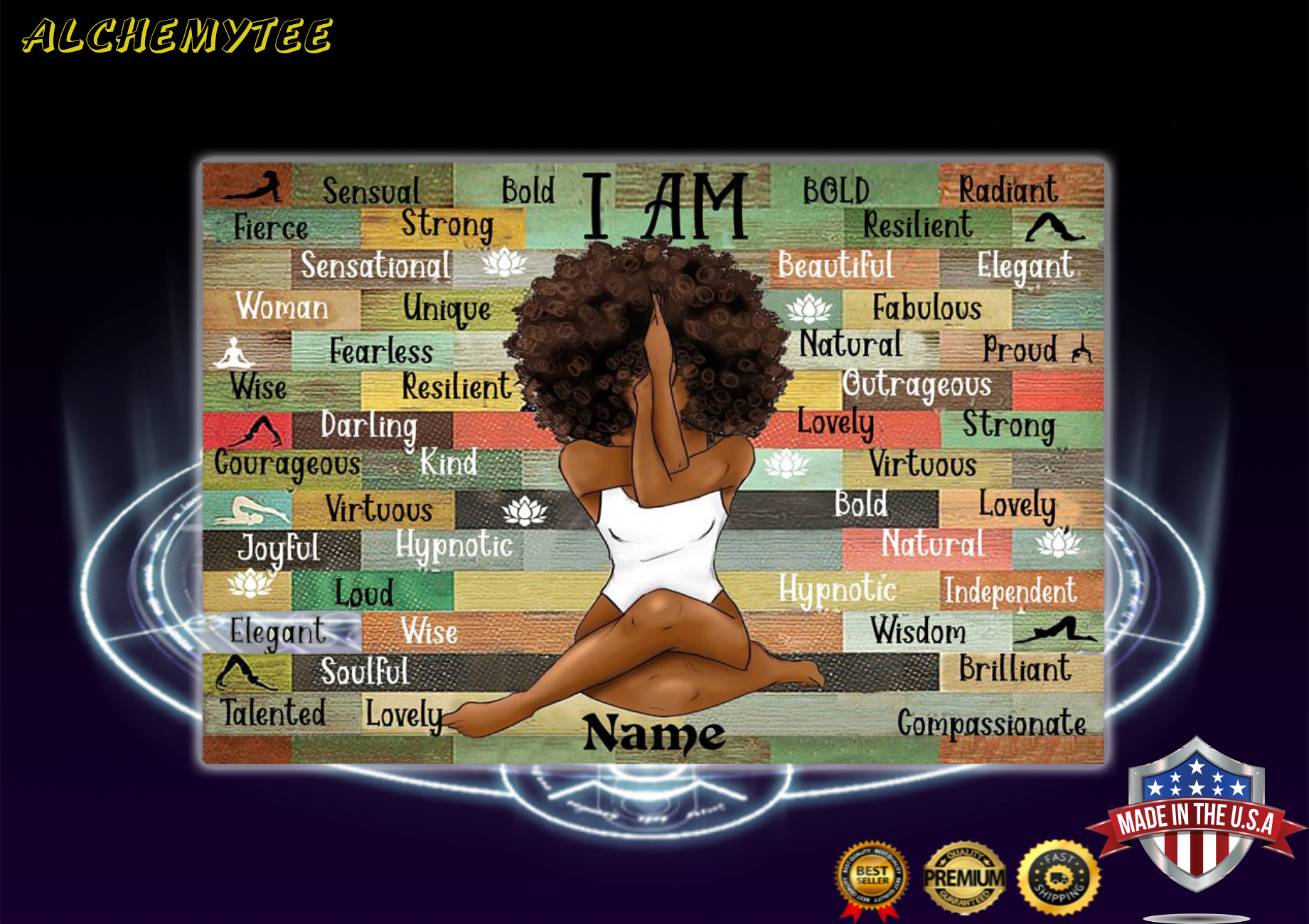 African girl i am queen custom name poster