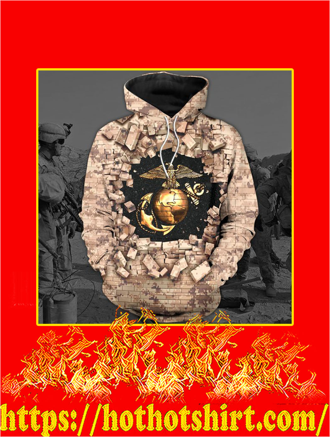 3D Printed Firefighter Camo Wall Clothing Hoodie, T-shirt and Sweatshirt