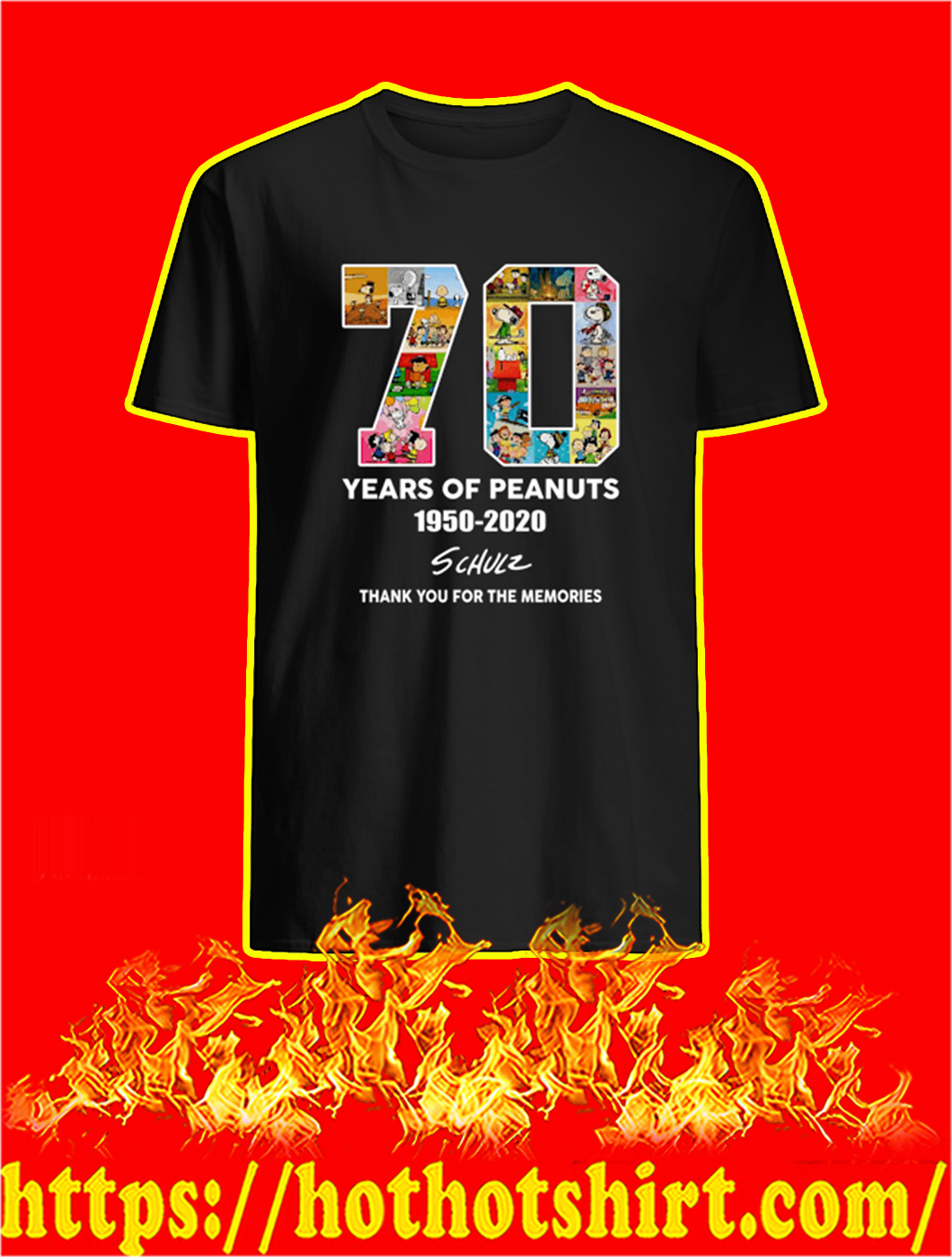 70 Years Of Peanuts 1950 2020 shirt and hoodie