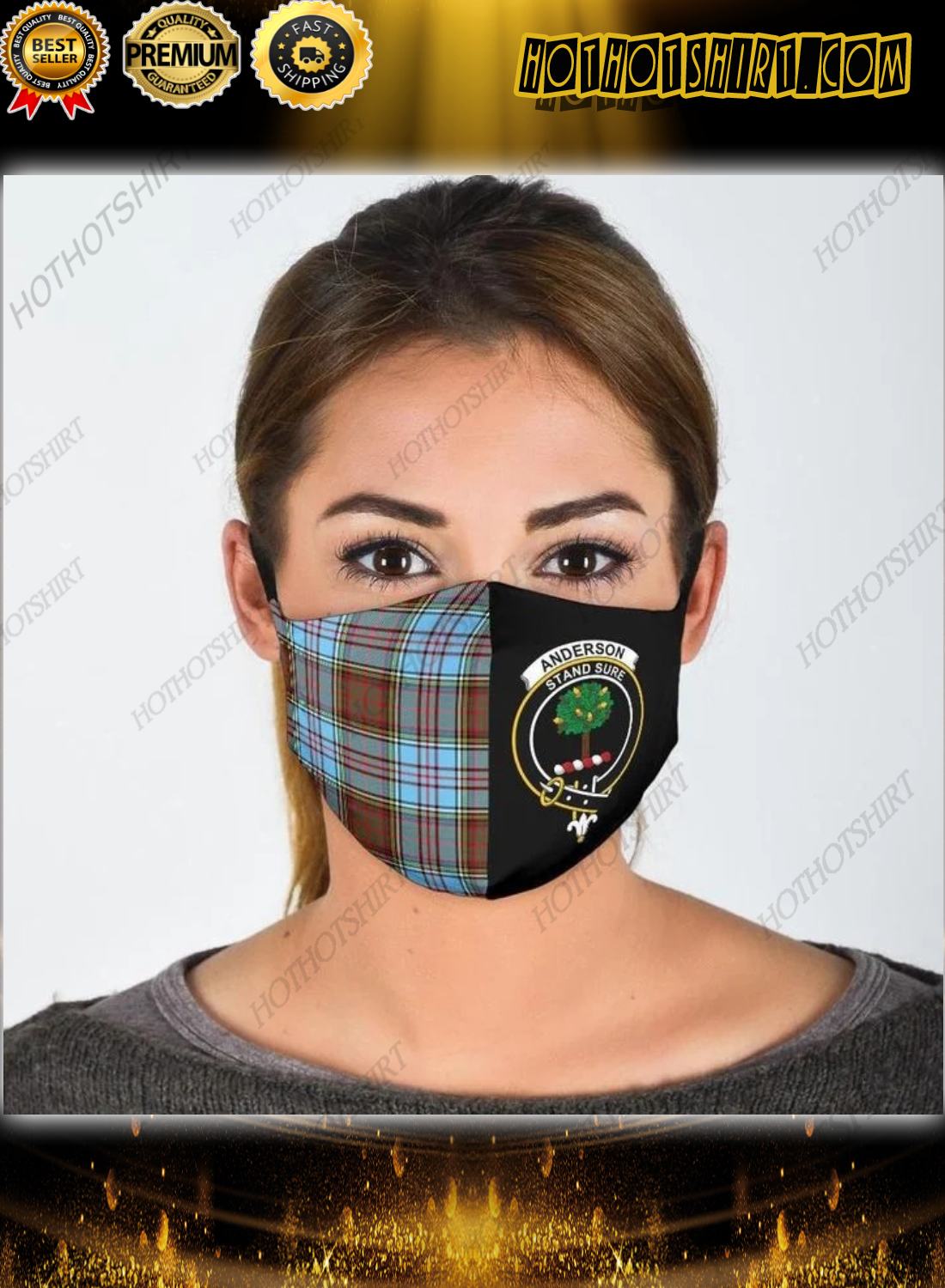 Anderson Clan Tartan Face Mask
