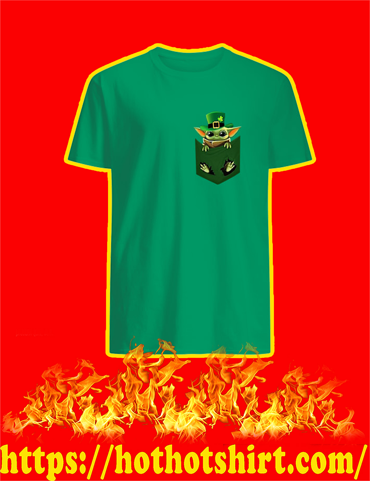 Baby Yoda Pocket St Patrick’s Day Shirt, V-neck and Sweatshirt