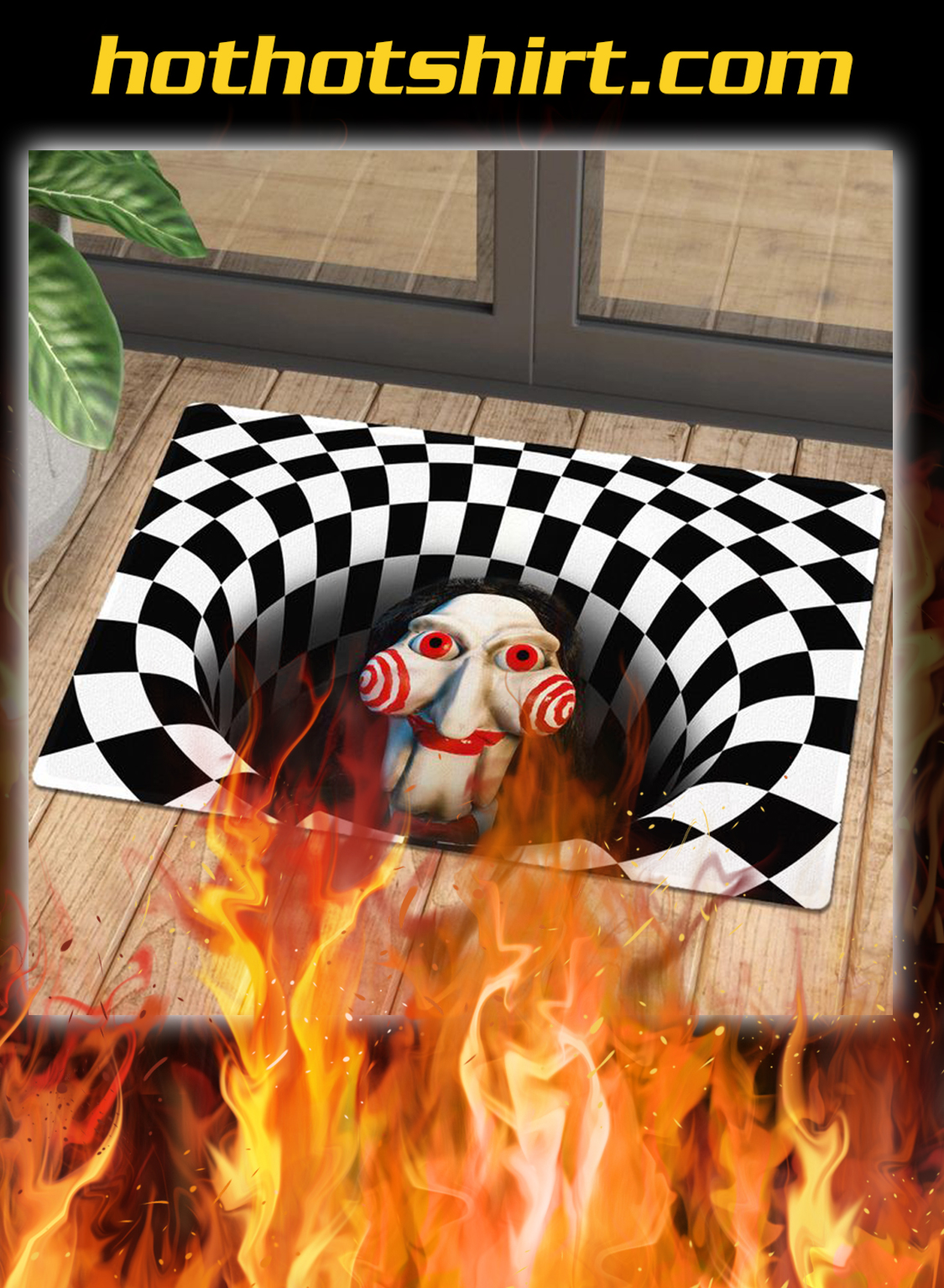 Billy jigsaw illusion halloween doormat
