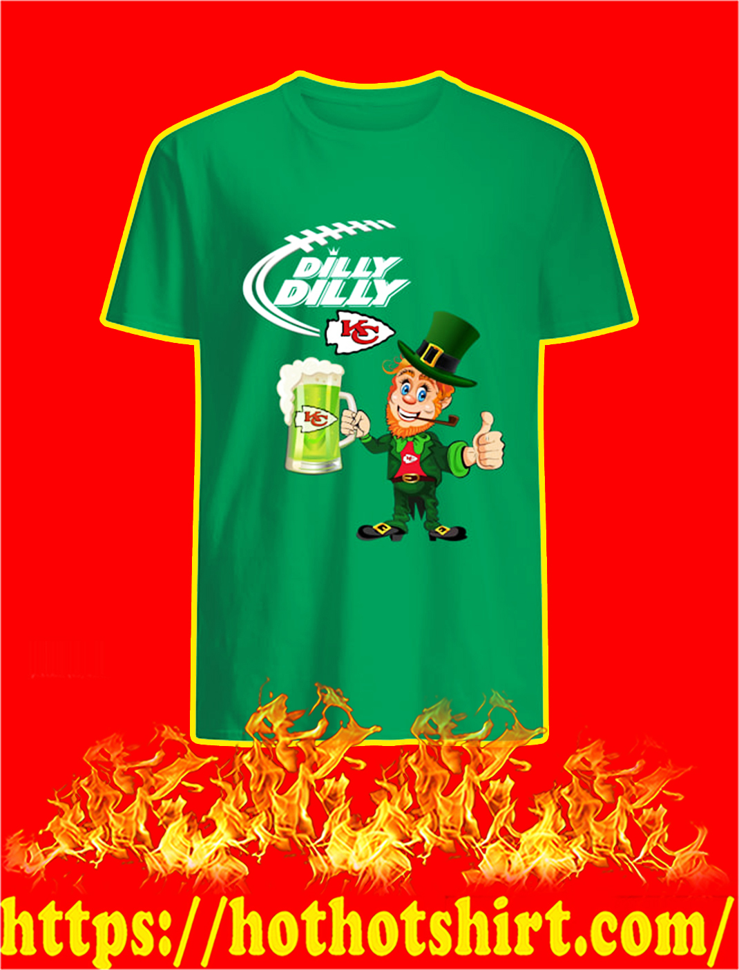 Dilly Dilly Chiefs Leprechaun St Patrick’s Day shirt, v-neck