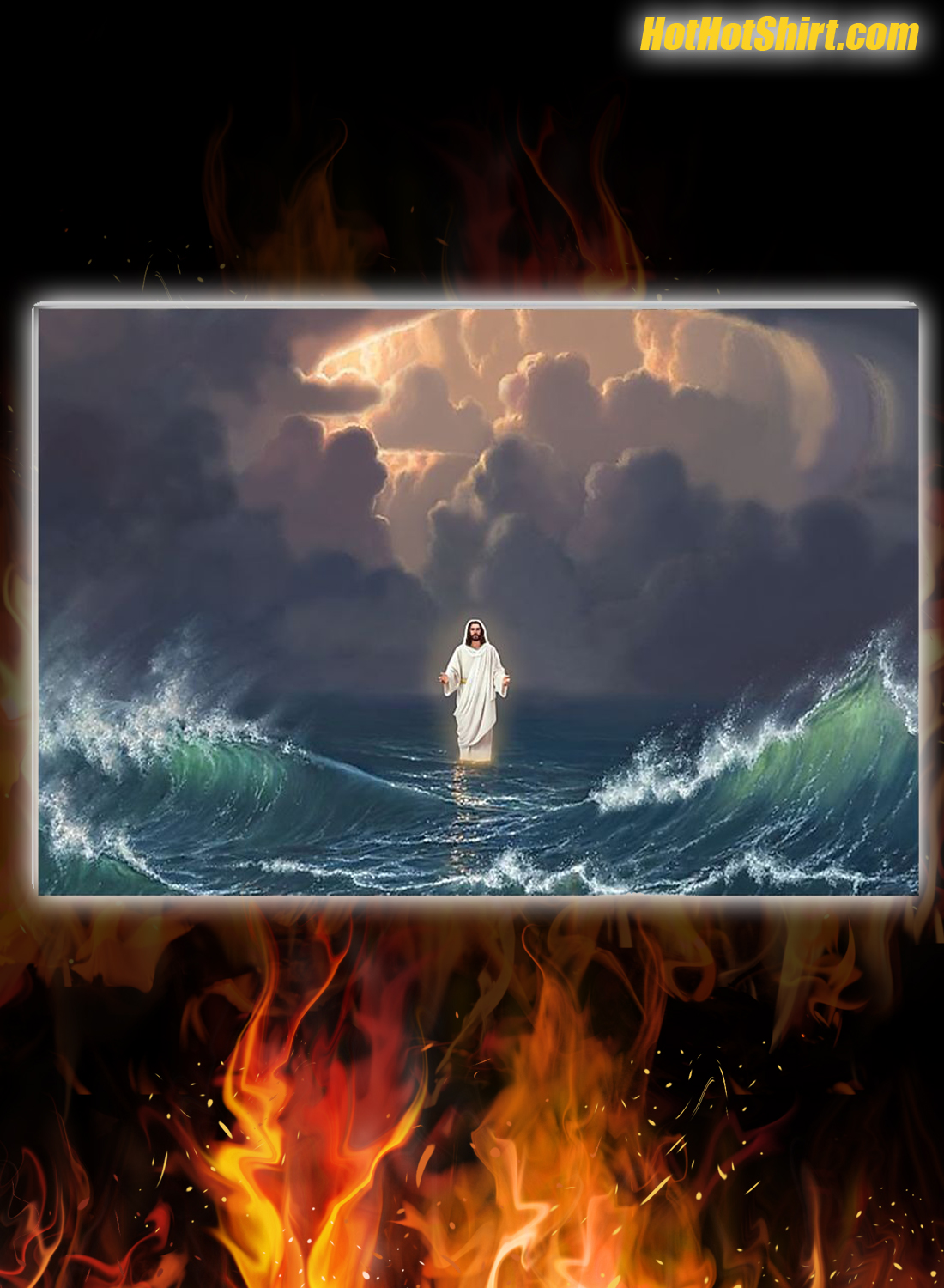 Jesus God walking on water poster