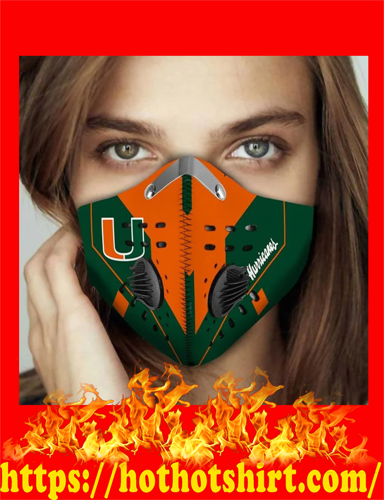 Miami Hurricanes filter face mask