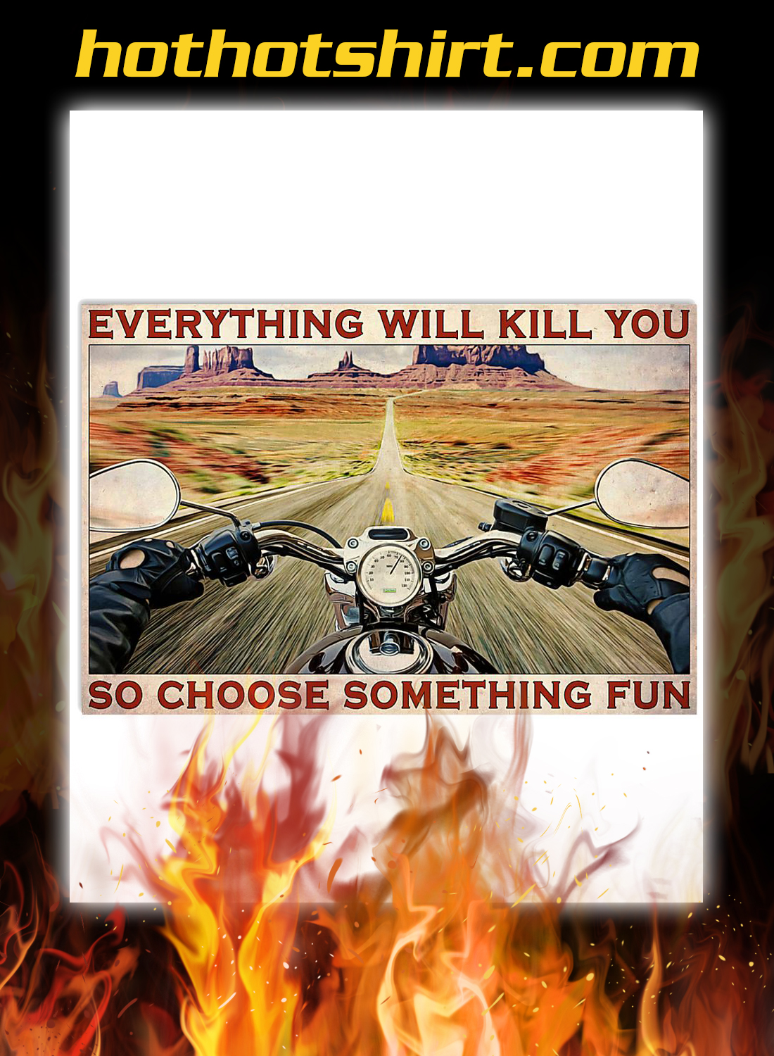 Road trip motorbike choose something fun poster