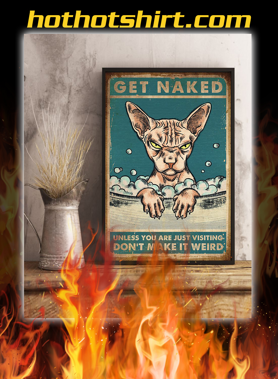 Sphynx cat get naked unless you are just visiting don’t make it weird poster