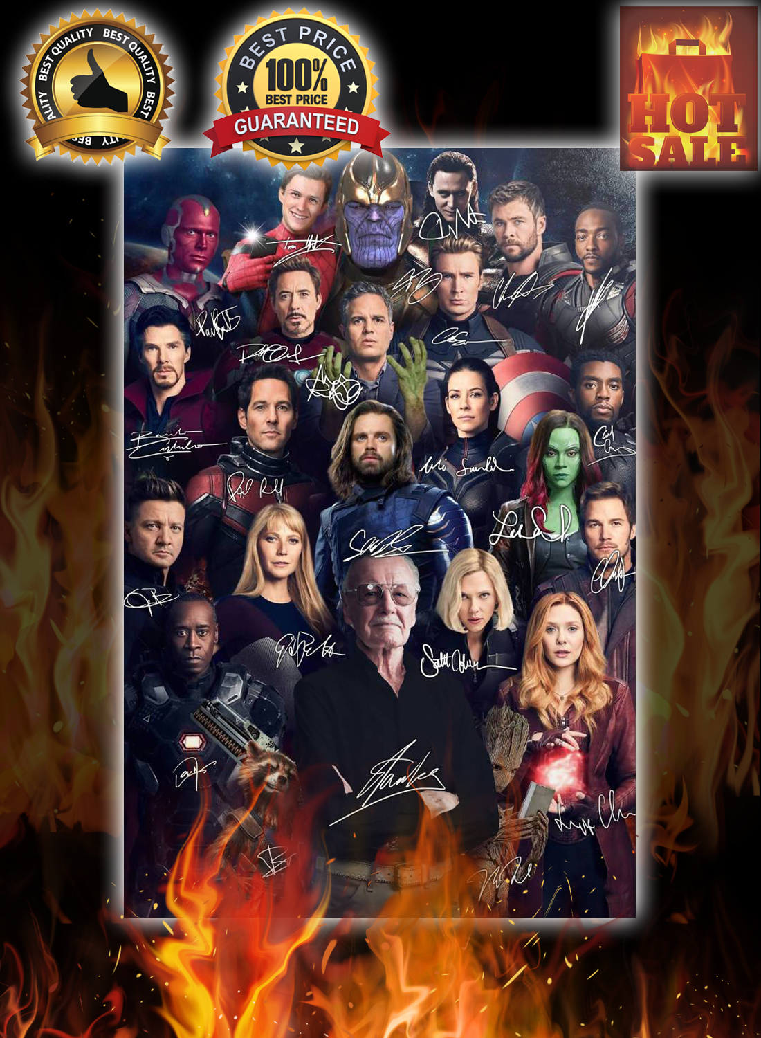 Stan lee avengers signature poster