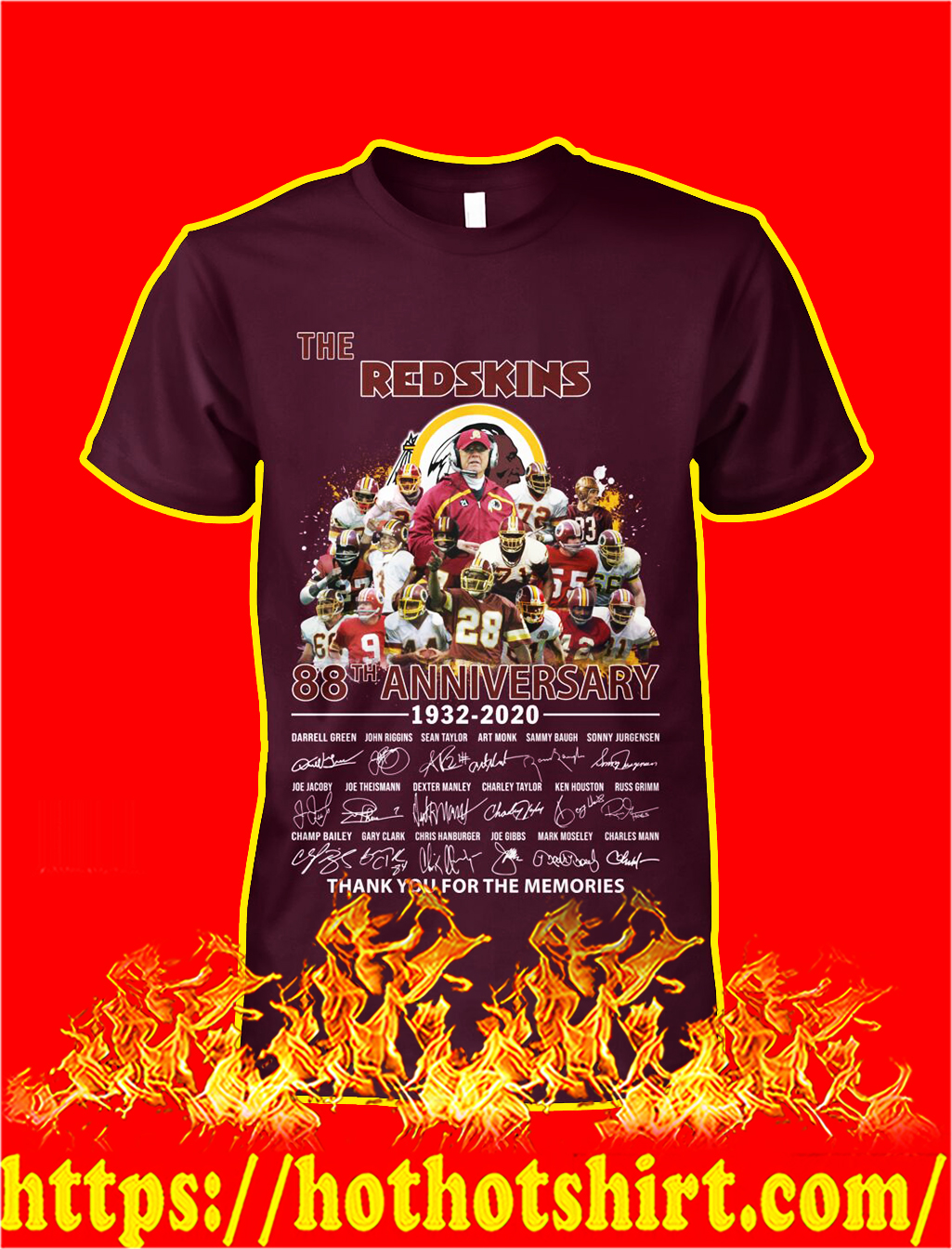 The redskins 88th anniversary thank you for the memories shirt and sweatshirt