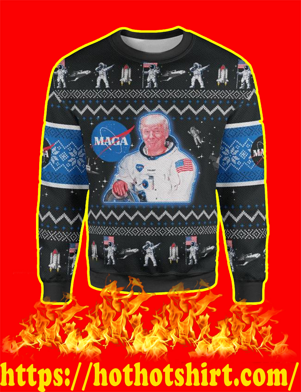 Trump Maga Space Force Christmas Sweater