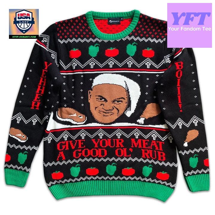 Available Ainsley Harriott Give Your Meat A Good Ol Rub 3d Ugly Christmas Sweater