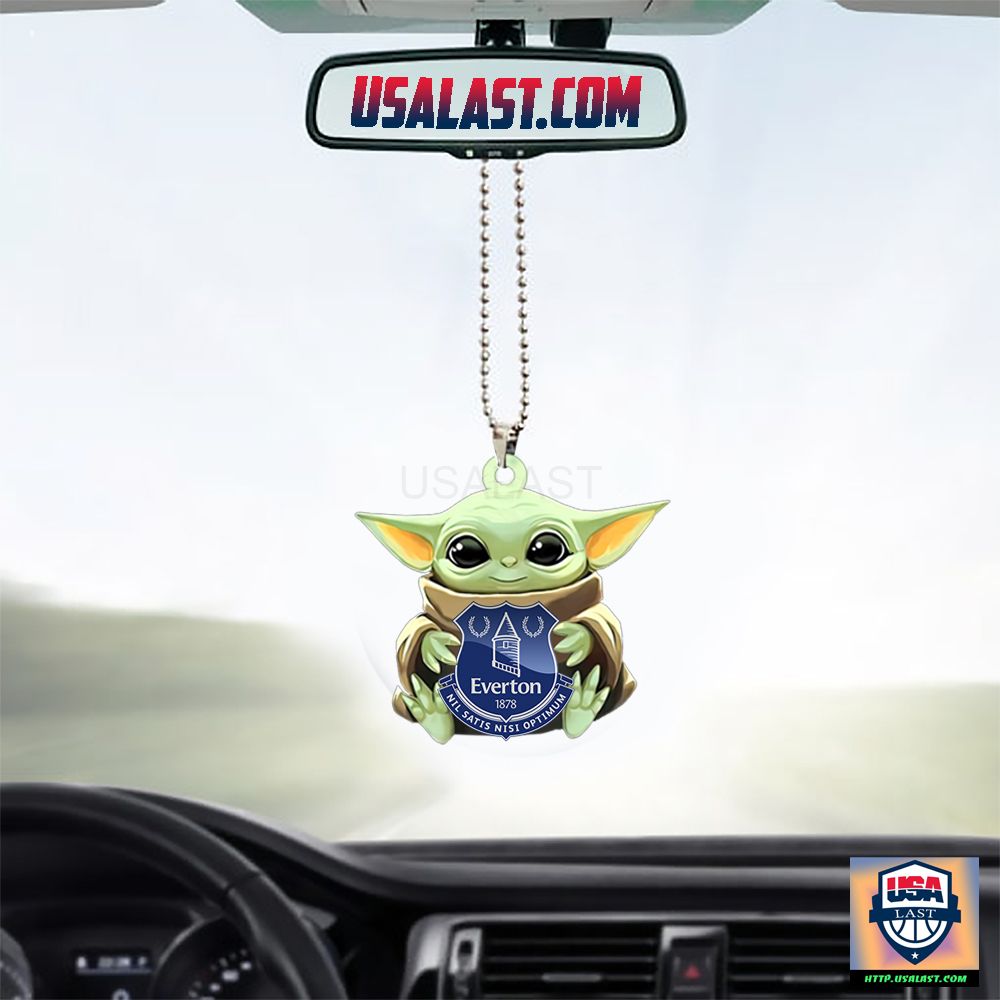 Baby Yoda Hugs Everton FC Hanging Ornament