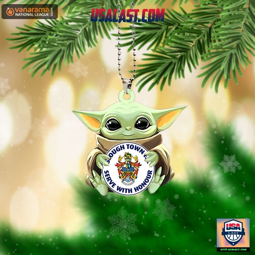 Baby Yoda Hugs Slough Town FC Hanging Ornament