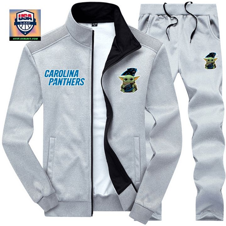 Available Baby Yoda NFL Carolina Panthers 2D Tracksuits Jacket