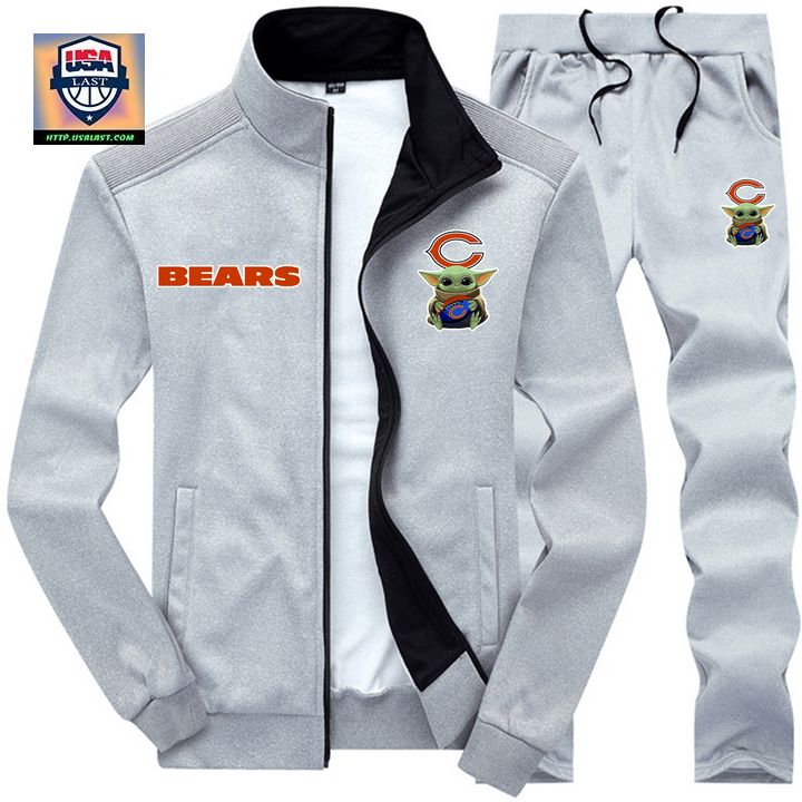 Available Baby Yoda NFL Chicago Bears 2D Tracksuits Jacket