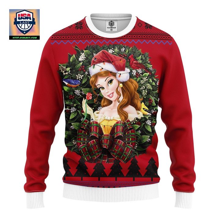 Belle Beauty And The Beast Noel Mc Ugly Christmas Sweater Thanksgiving Gift