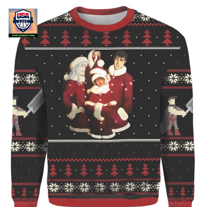 Discount Berserk Guts Casca Griffith Merry Christmas Xmas Ugly 3D Sweater