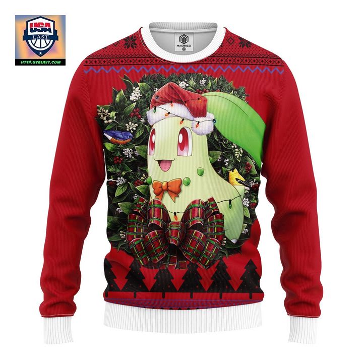 Chikorita Pokemon Mc Ugly Christmas Sweater Thanksgiving Gift