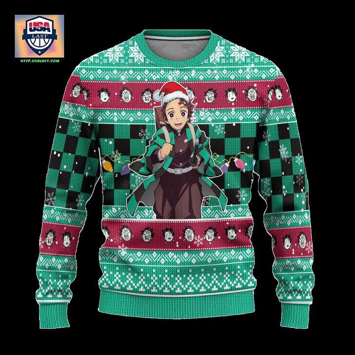 Demon Slayer Tanjiro Kamado Anime Ugly Christmas Sweater Xmas Gift