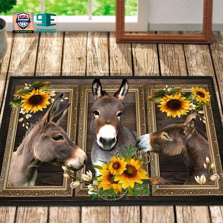 Donkey Lovely Sunflowers Door Mats Home Decor
