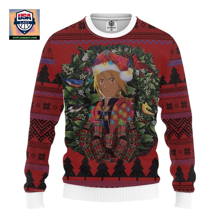 Edward Fullmetal Alchemist Mc Ugly Christmas Sweater Thanksgiving Gift