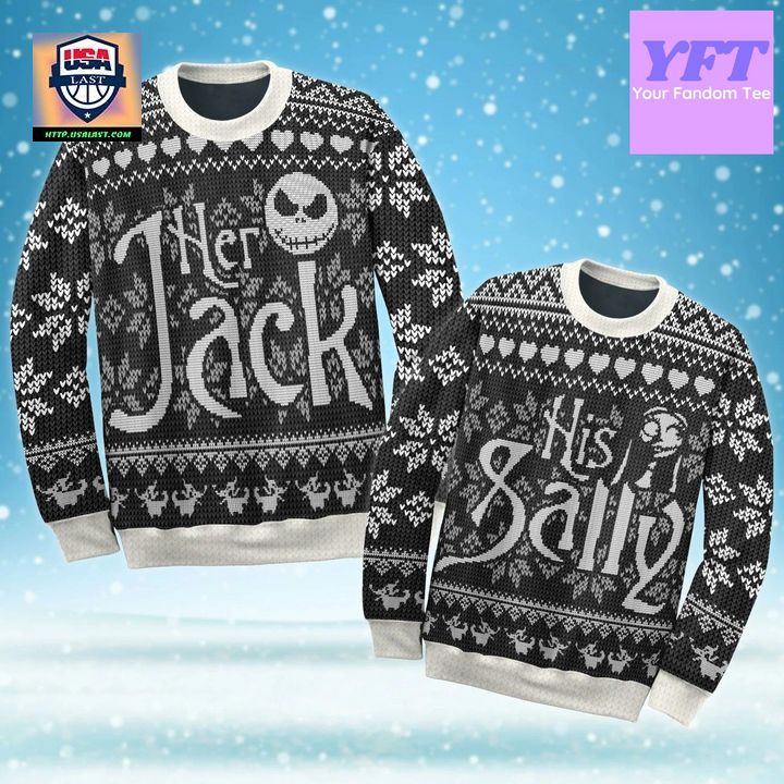 Her Jack And His Sally Couple Jack Sally 3d Ugly Christmas Sweater