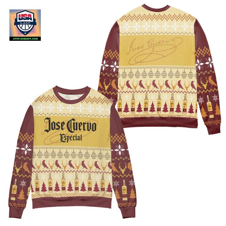 Jose Cuervo Especial Pine Tree Pattern Ugly Christmas Sweater