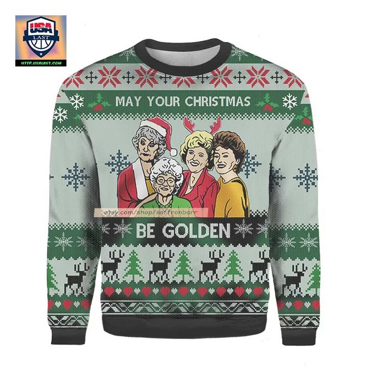 May Your Christmas Be Golden Ugly 3D Sweater