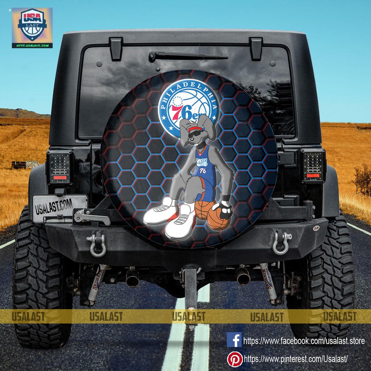 BEST Philadelphia 76ers NBA Mascot Spare Tire Cover