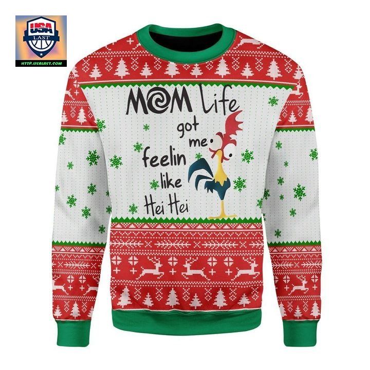Rooster Mom Life Got Me Feelin Like Hei Hei Ugly Christmas Sweater 2022